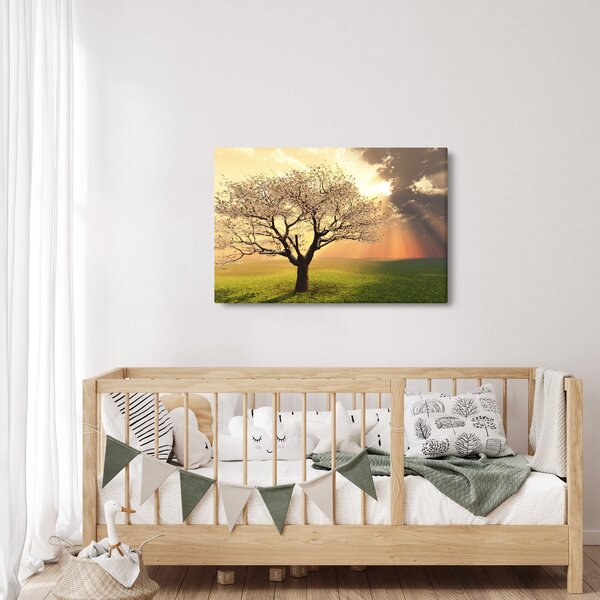 Tablou cu copac pe luncă (90x60 cm)