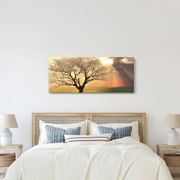 Tablou cu copac pe luncă (120x50 cm)