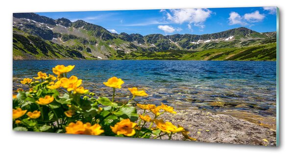 Sticlă printata bucătărie Lacul în munți