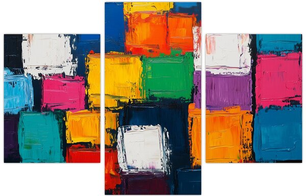 Tablou - Pictură cu pătrate colorate (90x60 cm)