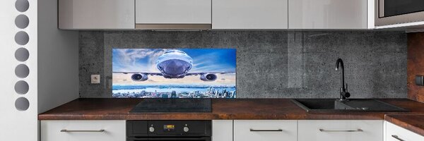 Sticlă bucătărie Avionul deasupra orașului