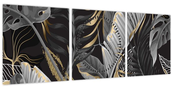 Tablou - Jungla de aur (cu ceas) (90x30 cm)