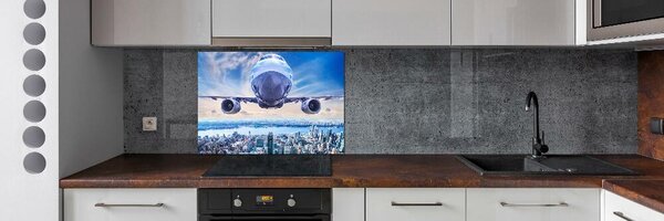 Sticlă bucătărie Avionul deasupra orașului