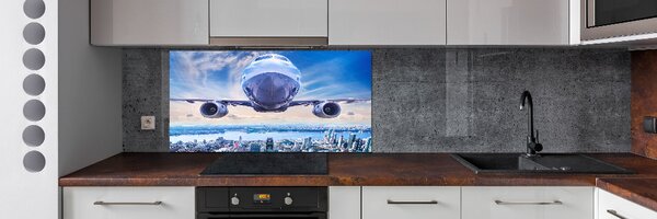 Sticlă bucătărie Avionul deasupra orașului