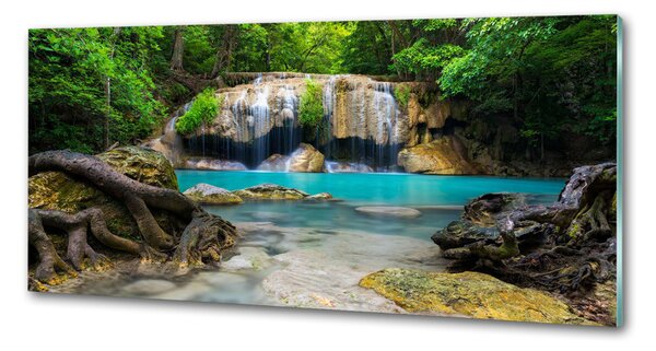 Sticlă bucătărie Cascada din pădure