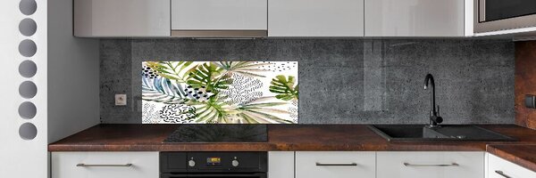 Sticlă pentru bucătărie frunze tropicale