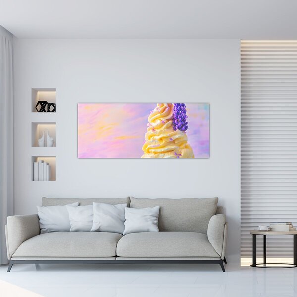 Tablou - Înghețată cu lavandă (120x50 cm)