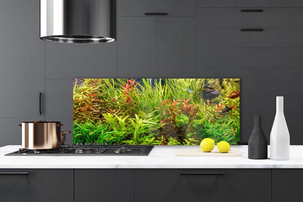 Panou sticla bucatarie Plante Floral Verde Maro