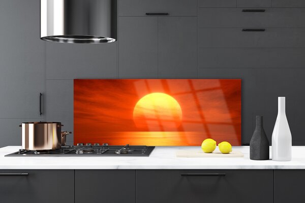 Panou sticla bucatarie Sun Peisaj Galben