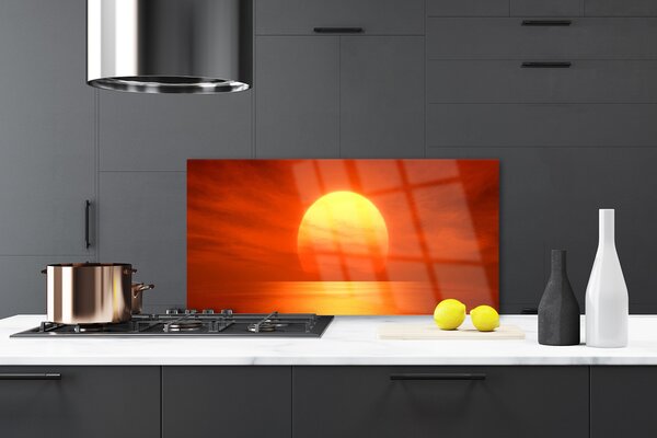 Panou sticla bucatarie Sun Peisaj Galben