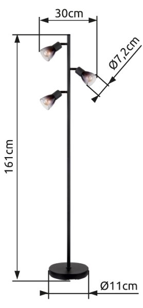 Lampadar Globo 54312-3S SATELLA 3xE14/25W/230V
