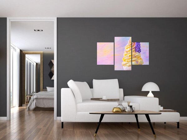 Tablou - Înghețată cu lavandă (90x60 cm)