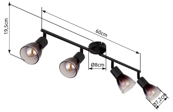 Spot Globo 54312-4 SATELLA 4xE14/25W/230V