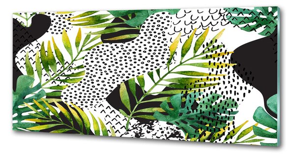 Sticlă printata bucătărie frunze tropicale