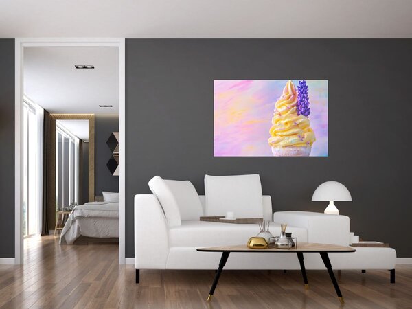 Tablou - Înghețată cu lavandă (90x60 cm)