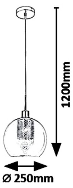 Lustră pe cablu PHILANA 1xE27/60W/230V Rabalux 6495