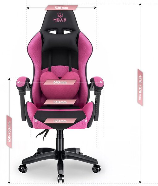 Scaun de gaming Rainbow Pink-Black Mesh