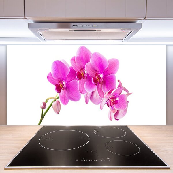 Panou sticla bucatarie Flori roz Floral