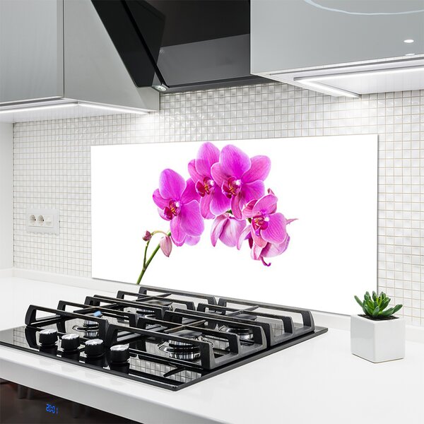 Panou sticla bucatarie Flori roz Floral
