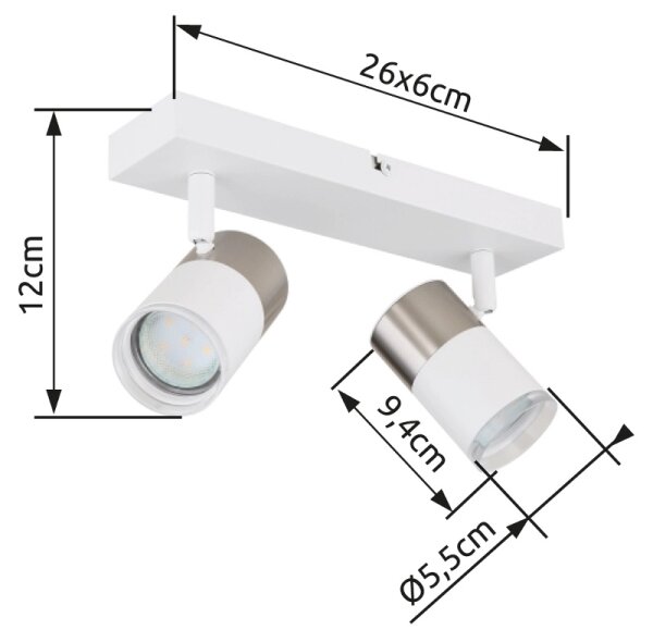 Spot Globo 57851-2 BRISBON 2xGU10/25W/230V