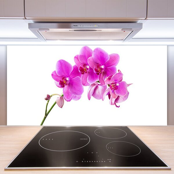 Panou sticla bucatarie Flori roz Floral