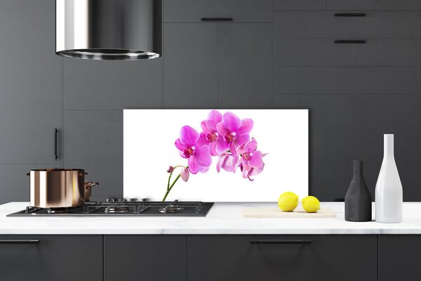 Panou sticla bucatarie Flori roz Floral
