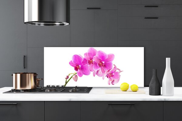 Panou sticla bucatarie Flori roz Floral