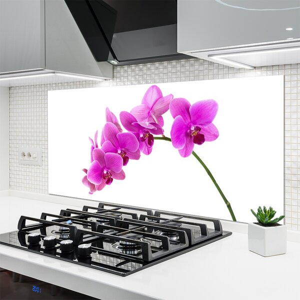 Panou sticla bucatarie Flori roz Floral