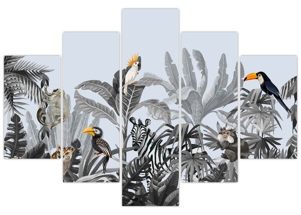 Tablou - Jungla ilustrată (150x105 cm)