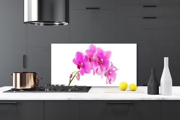 Panou sticla bucatarie Flori roz Floral