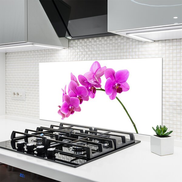 Panou sticla bucatarie Flori roz Floral