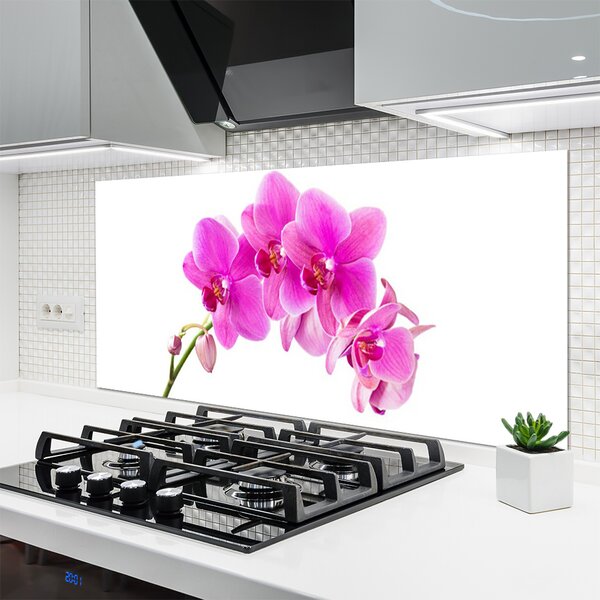 Panou sticla bucatarie Flori roz Floral