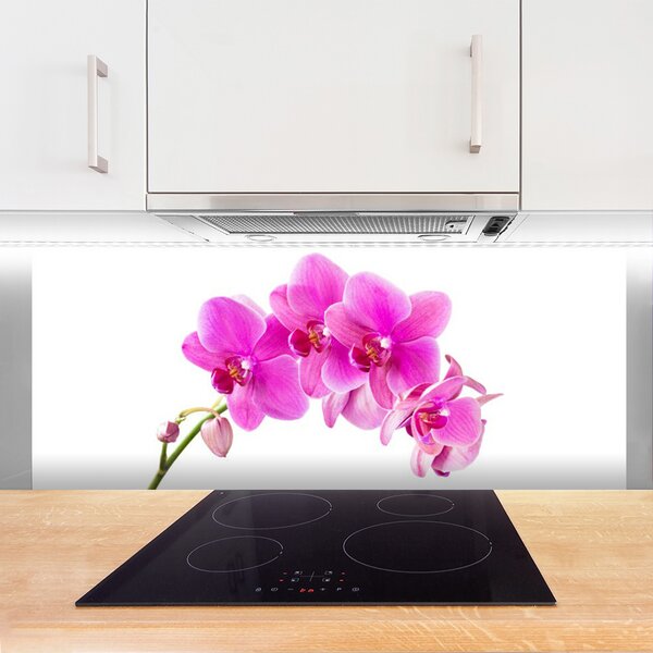Panou sticla bucatarie Flori roz Floral