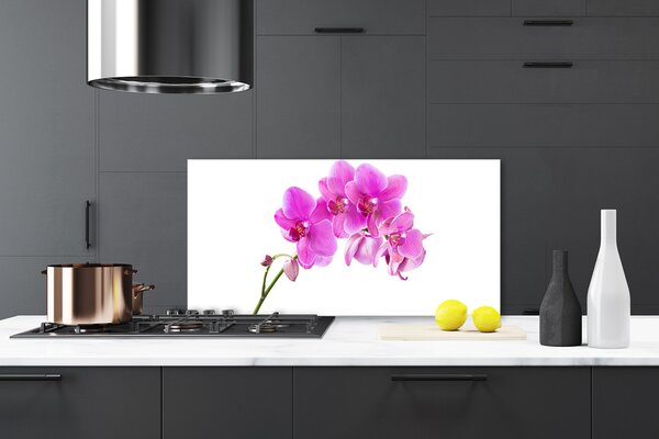 Panou sticla bucatarie Flori roz Floral