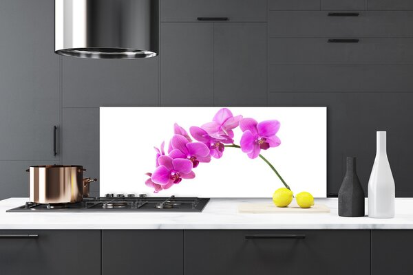 Panou sticla bucatarie Flori roz Floral