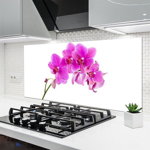 Panou sticla bucatarie Flori roz Floral