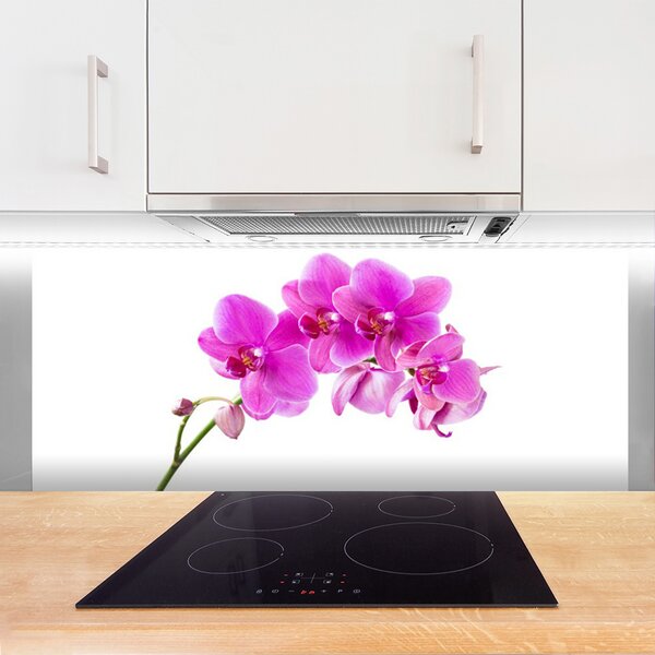Panou sticla bucatarie Flori roz Floral