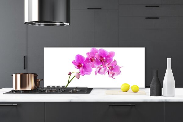 Panou sticla bucatarie Flori roz Floral