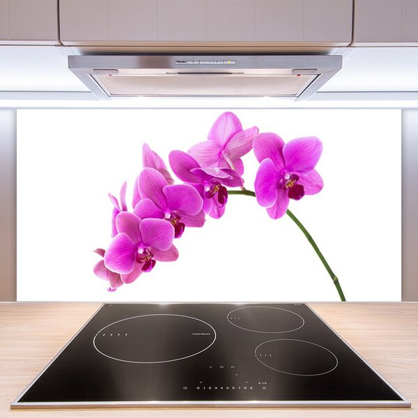 Panou sticla bucatarie Flori roz Floral