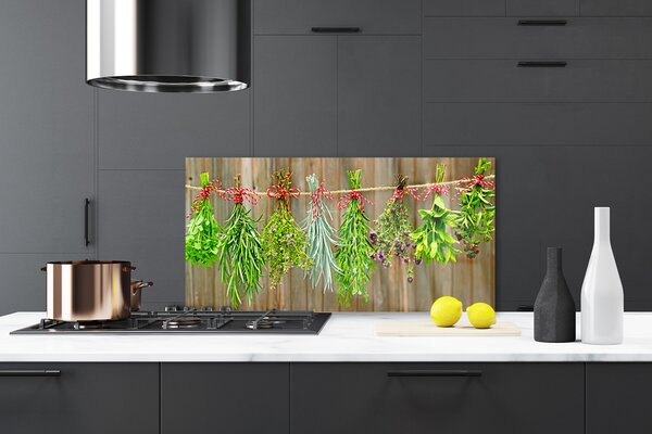 Panou sticla bucatarie Flori Floral Verde Roșu