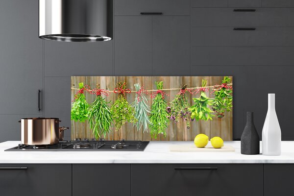 Panou sticla bucatarie Flori Floral Verde Roșu