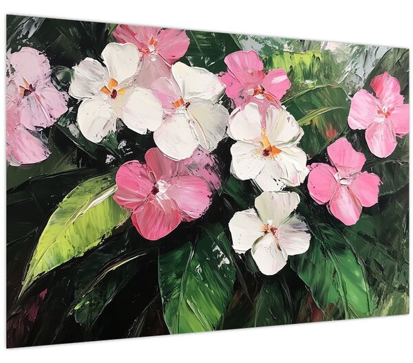 Tablou - Flori roz și albe (90x60 cm)