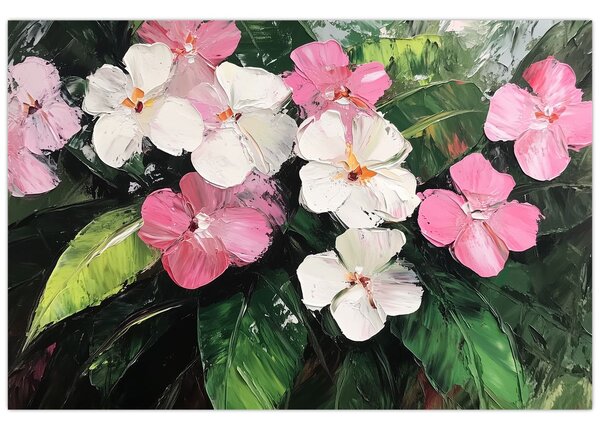 Tablou - Flori roz și albe (90x60 cm)