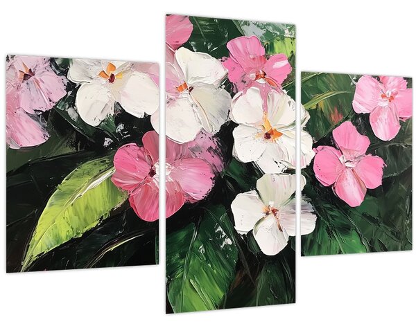 Tablou - Flori roz și albe (90x60 cm)