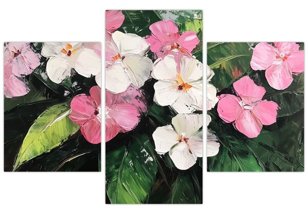 Tablou - Flori roz și albe (90x60 cm)