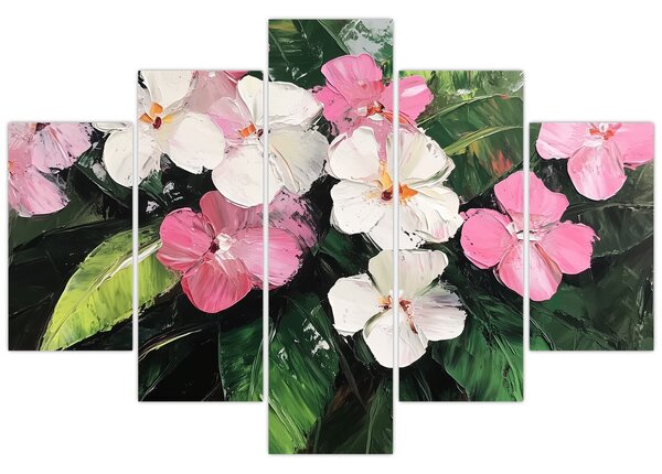 Tablou - Flori roz și albe (150x105 cm)