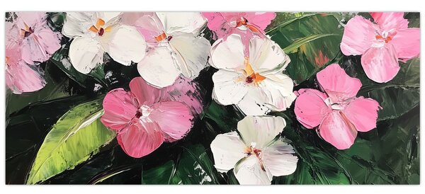 Tablou - Flori roz și albe (120x50 cm)