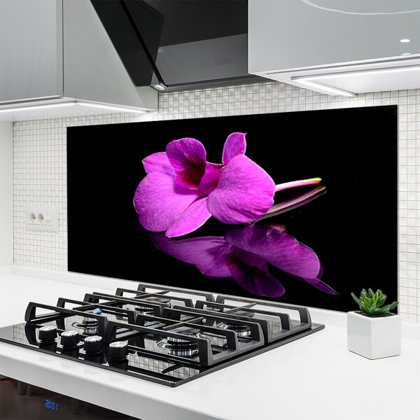 Panou sticla bucatarie Florale flori roz