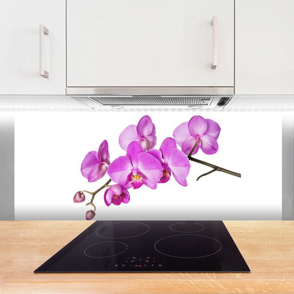 Panou sticla bucatarie Flori roz Floral