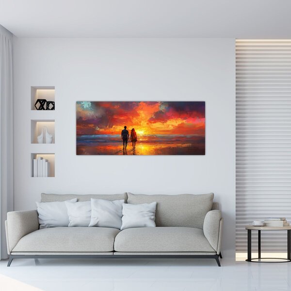 Tablou - Plimbare pe plajă (120x50 cm)